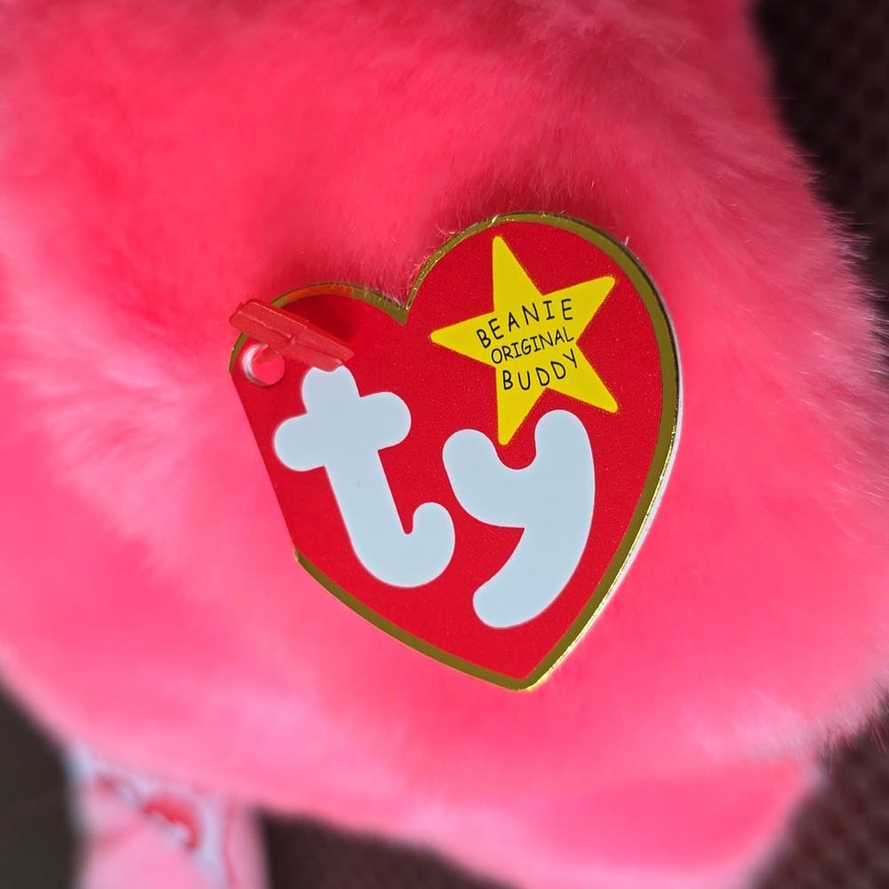Pinky 🦩Ty Flamingo Bird🦩 Lg Plush Beanie Buddy🦩Kids Toy Rare Collectible, NWT - Picture 3 of 11